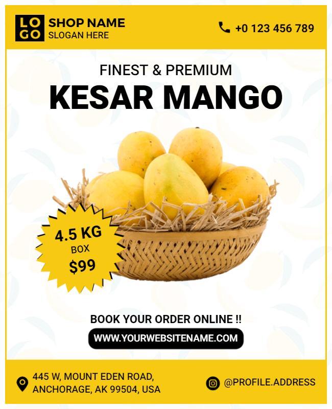 Kesar Mango Online Order Promotion Flyer Template