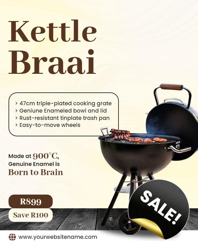 Kettle Braai Grill Sale Flyer Template