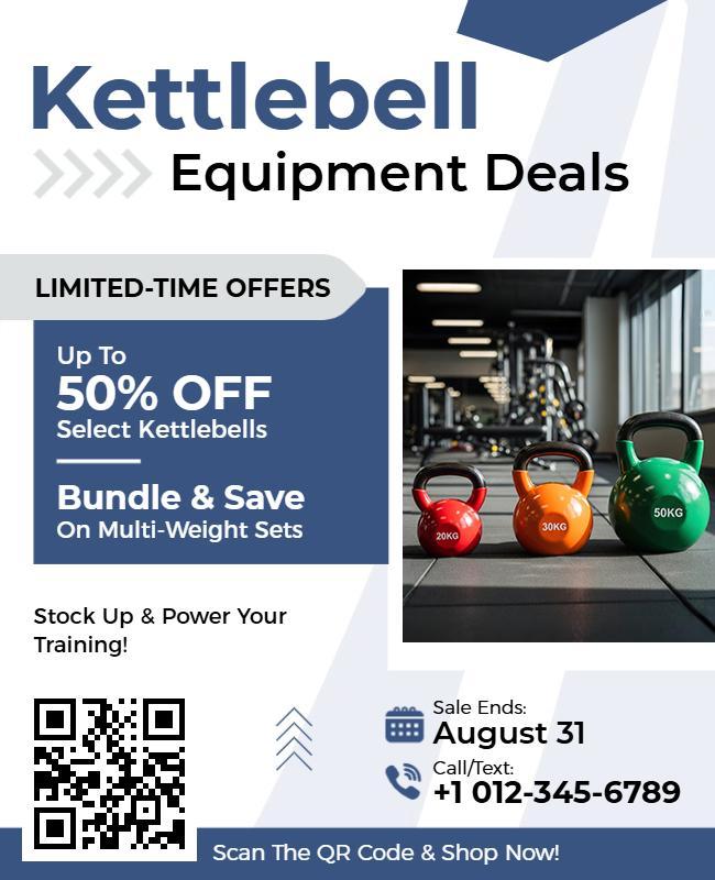 Kettlebell Equipment Discount Deals Flyer Template