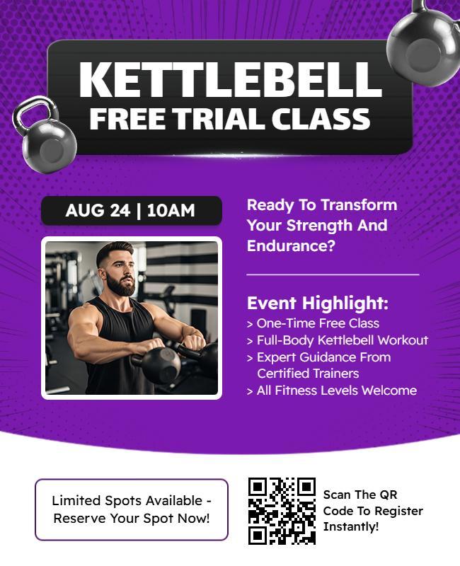 Kettlebell Free Trial Class Flyer Template