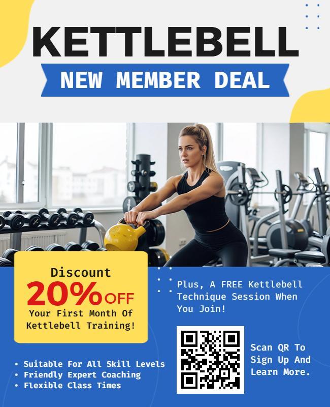 Kettlebell Training New Member Discount Flyer Template
