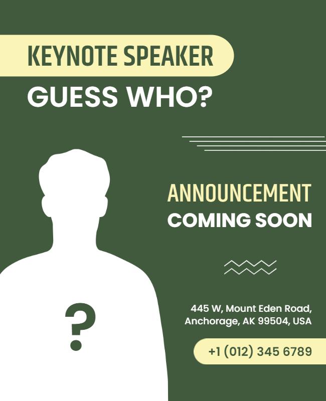 Keynote Speaker Announcement Event Flyer Template