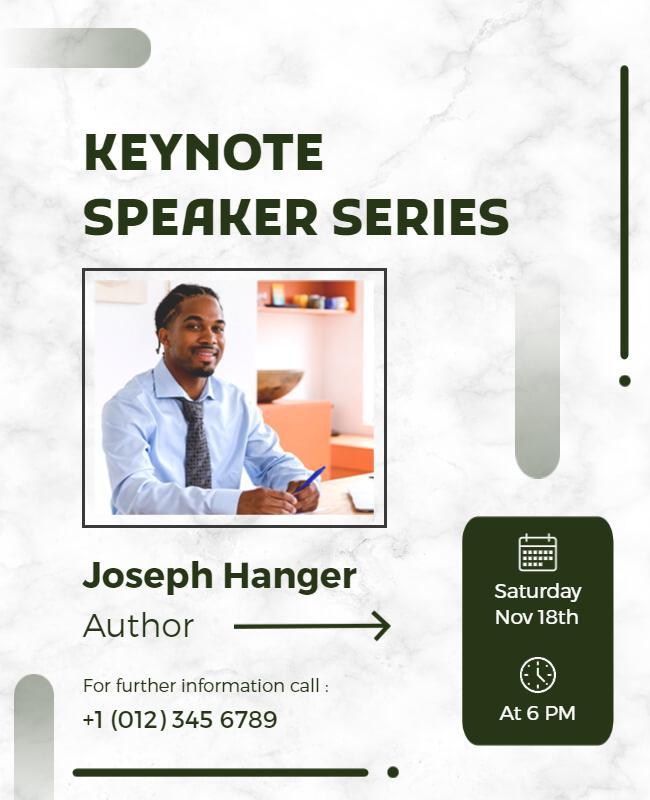 Contemporary Green Keynote Speaker Series Flyer Template