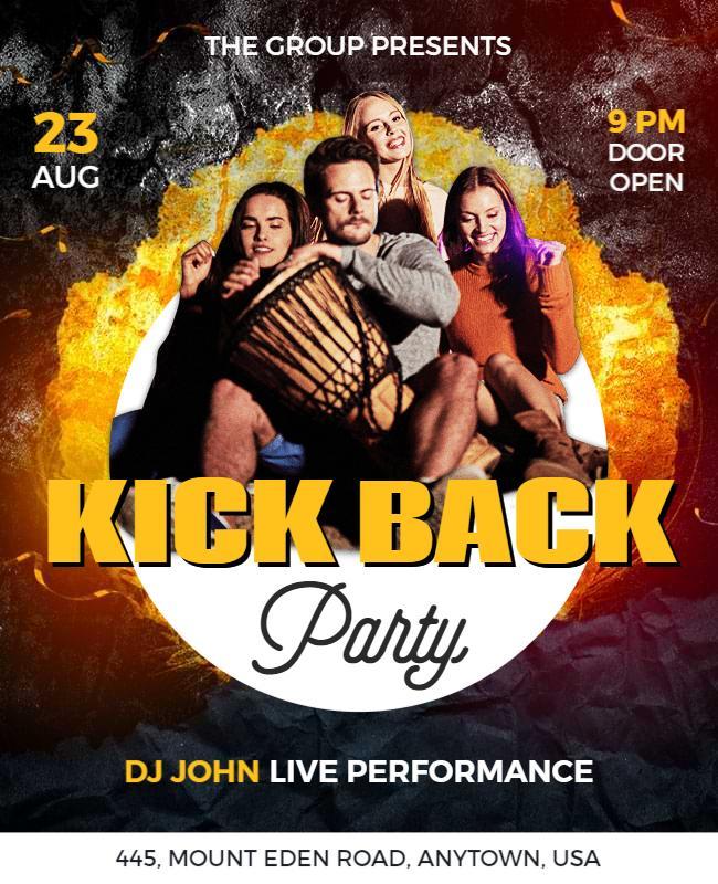 Kick Back Party Music Event Flyer Template