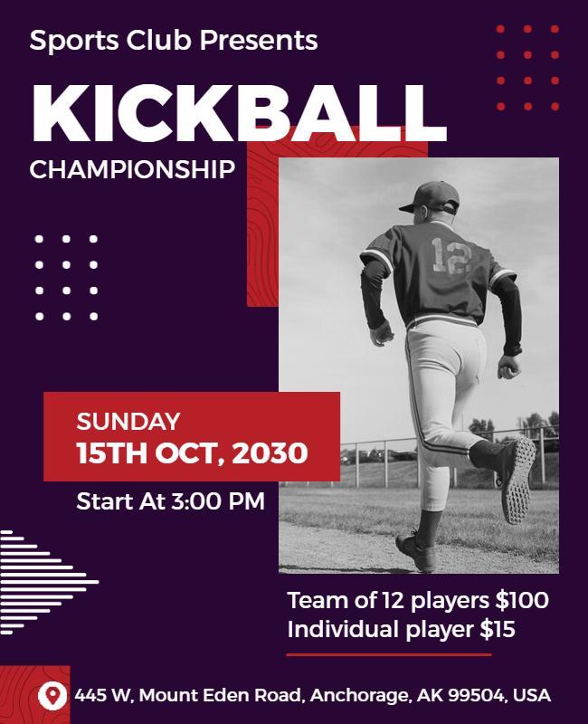 Kickball Championship Event Flyer Template