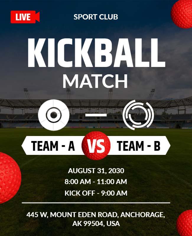 Kickball Match Event Flyer Template