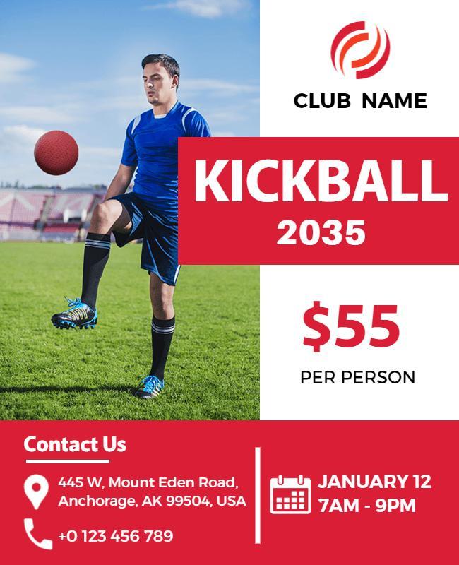 Kickball Sports Event Flyer Template