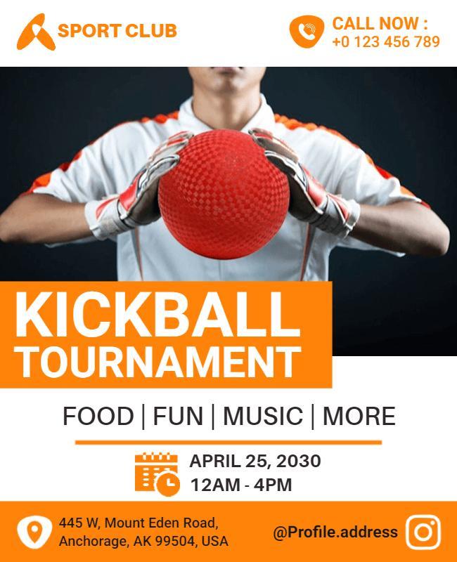 Kickball Sports Tournament Event Flyer Template