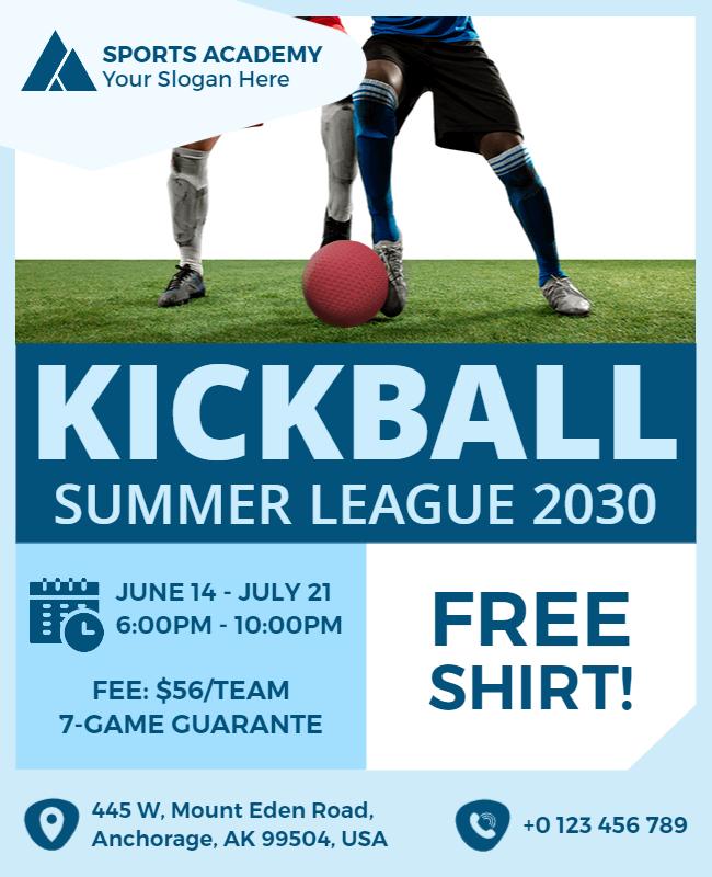 Kickball Summer League Event Flyer Template