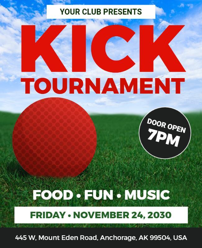 Kickball Tournament Fun and Music Flyer Template