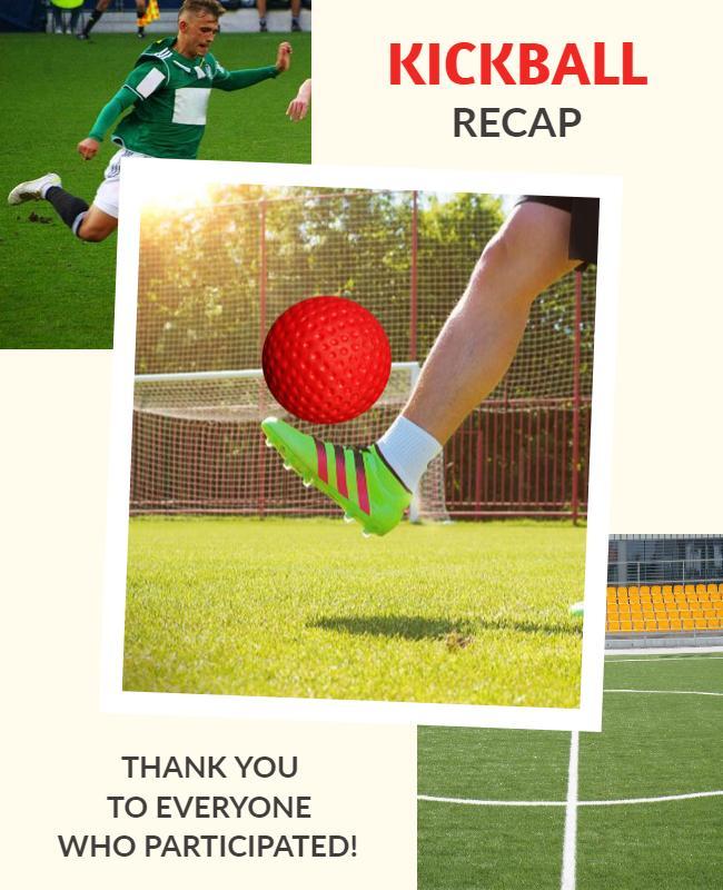 Kickball Tournament Recap Flyer Template