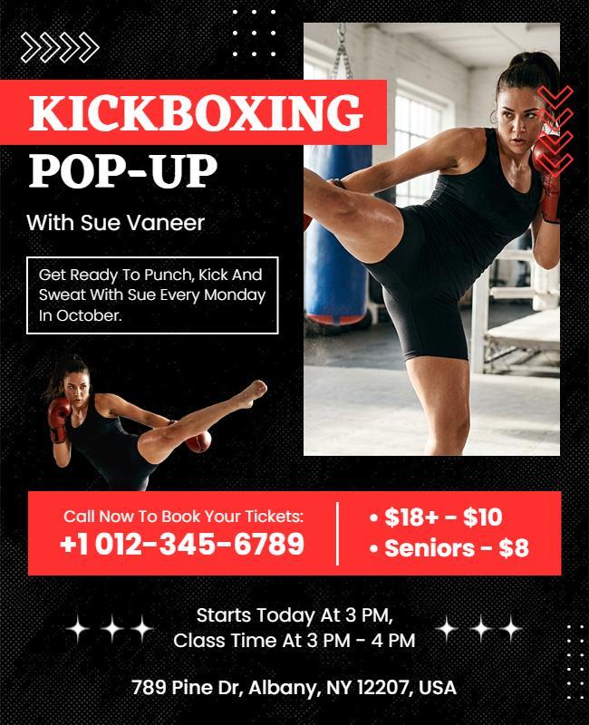 Kickboxing Pop-up Event Flyer Template