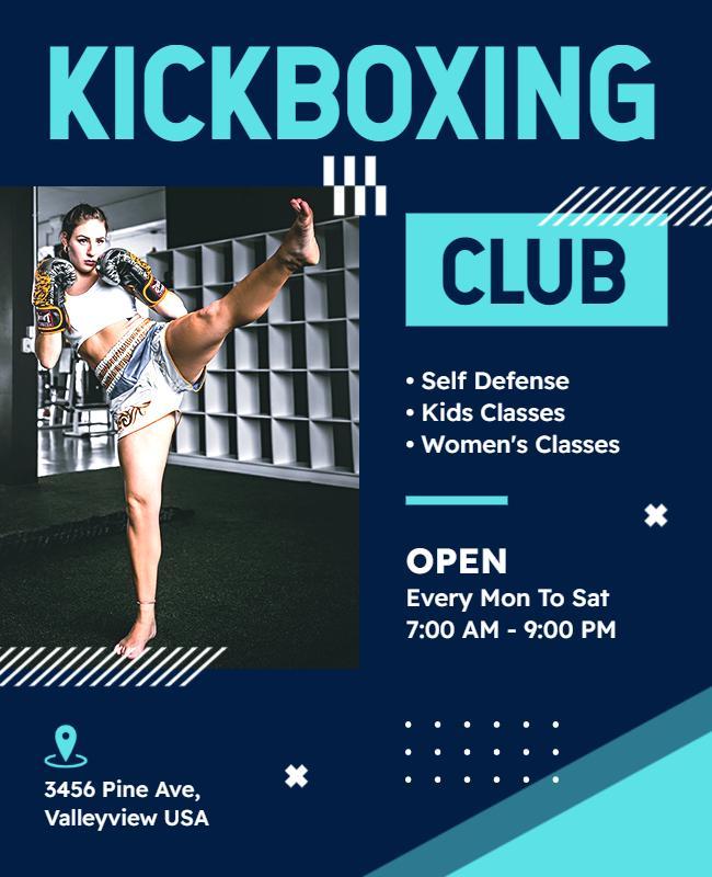 Kickboxing Training Club Promotion Flyer Template