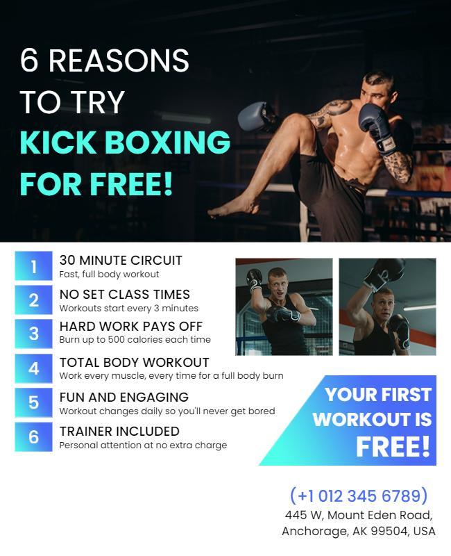 Kickboxing Trial Promotion Flyer Template