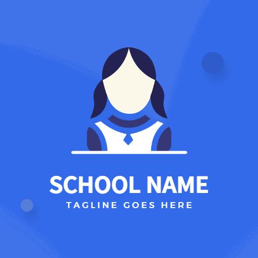 Kid-Friendly Design Featuring Bright Blue School Logo Template