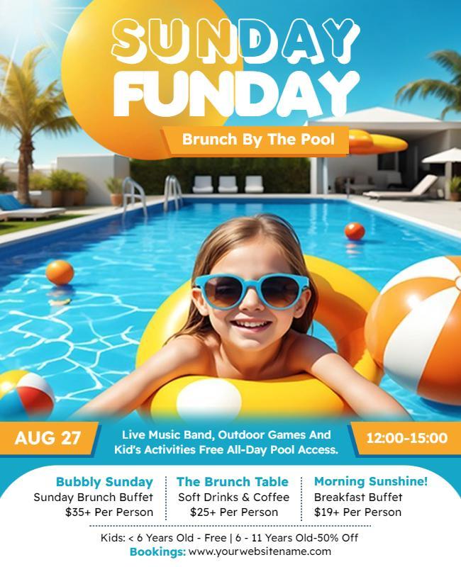 Kids Activities and Sunday Funday Flyer Template