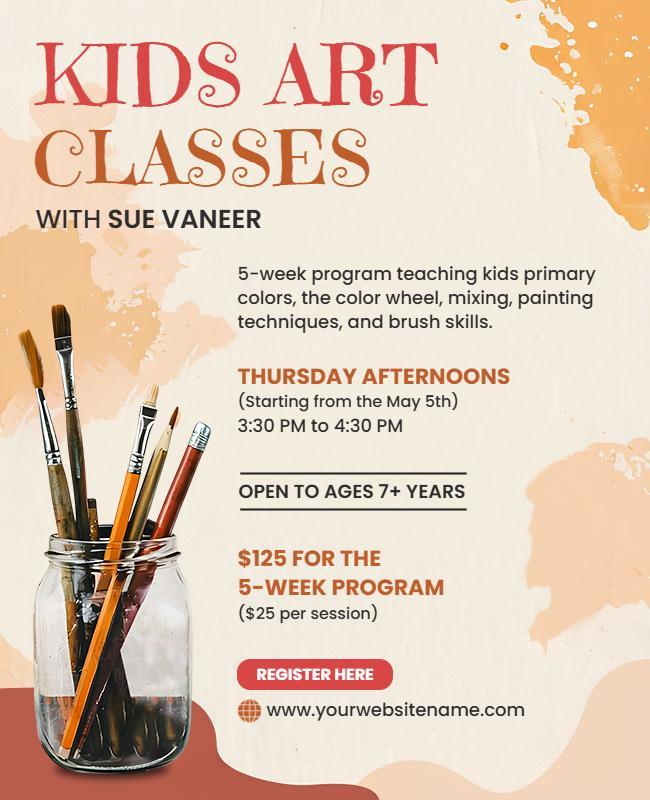 Kids Art Classes Flyer Template