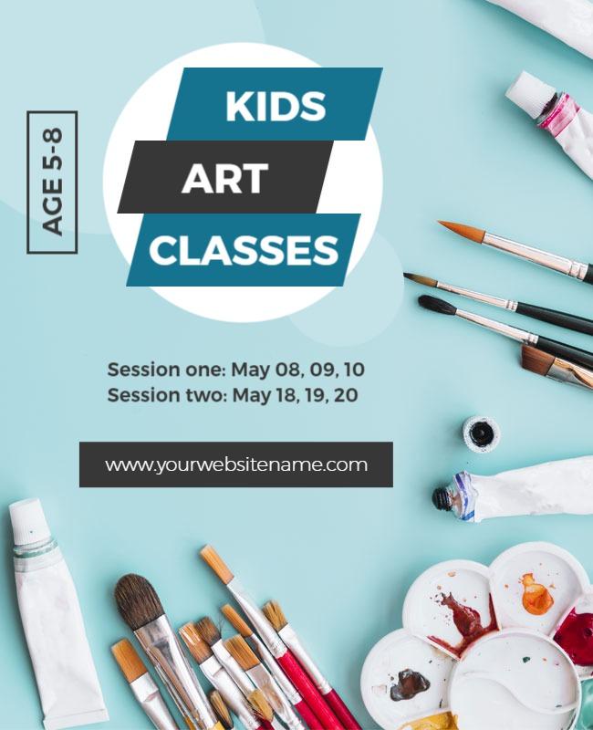 Kids Art Classes Promotional Flyer Template