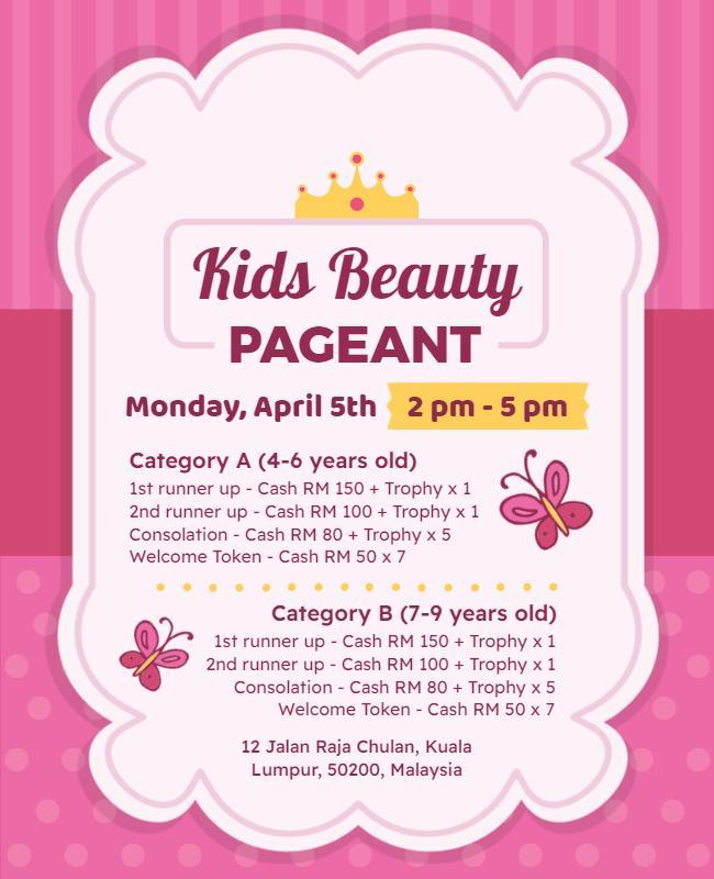 Kids Beauty Pageant Event Flyer Template