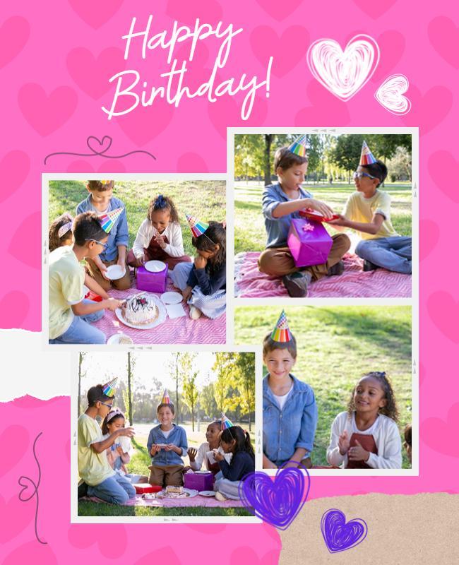 Kids Birthday Picnic Celebration Flyer Template