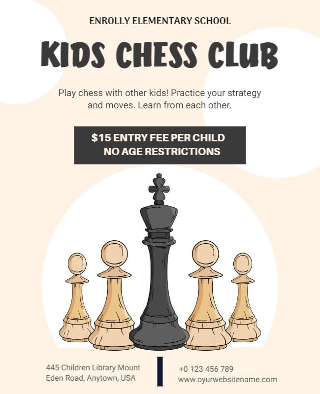 Kids Chess Club Promotional Flyer Template