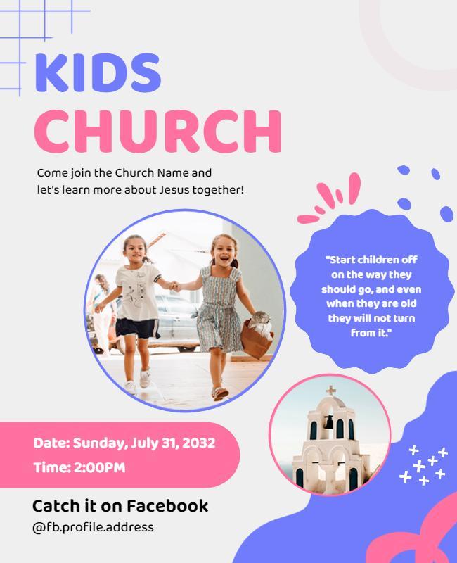 Kids Church Event Invitation Flyer Template