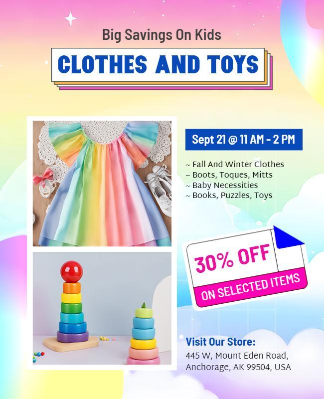 Kids Clothes and Toys Sale Flyer Template