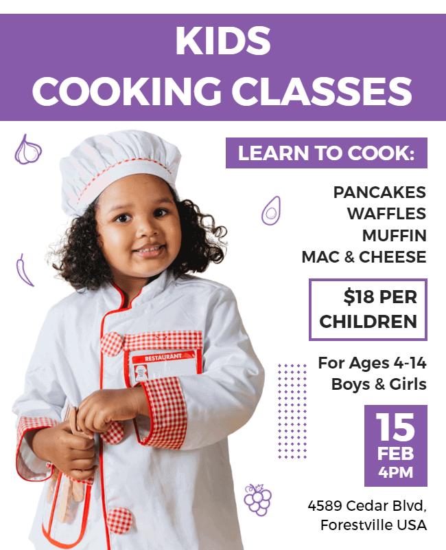 Kids Cooking Workshops Flyer Template