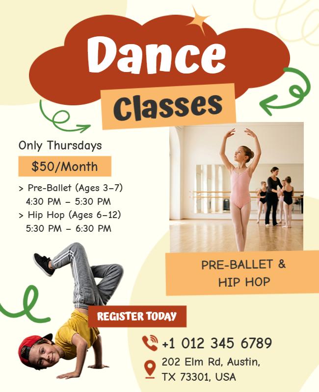 Kids Dance Classes Flyer Template