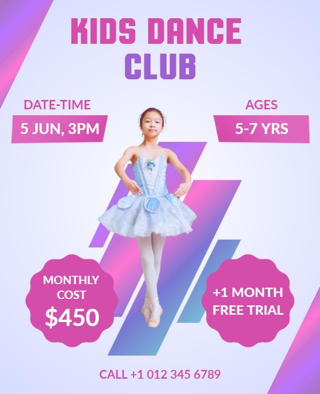 Kids Dance Club Promotional Flyer Template