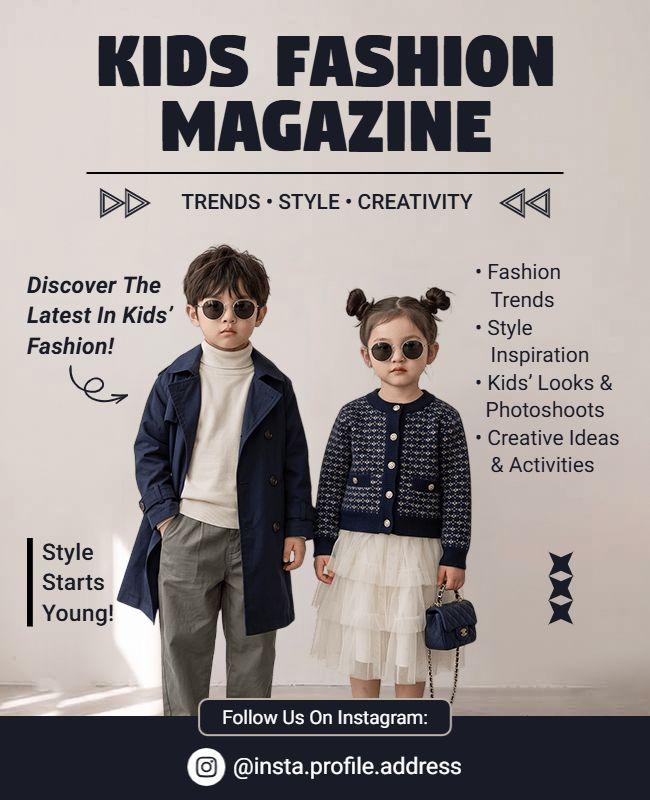 Kids Fashion Magazine Trends Flyer Template