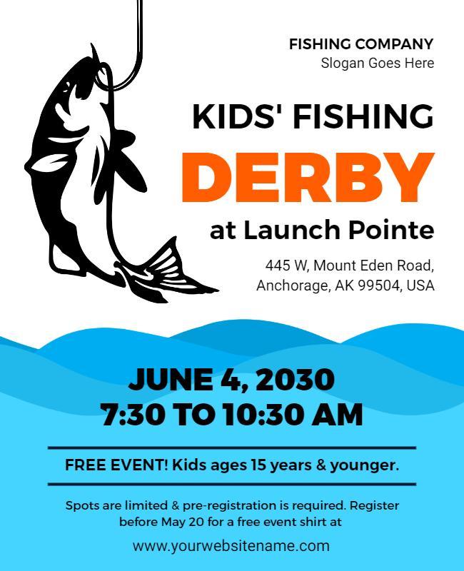 Kids Fishing Derby Event Flyer Template