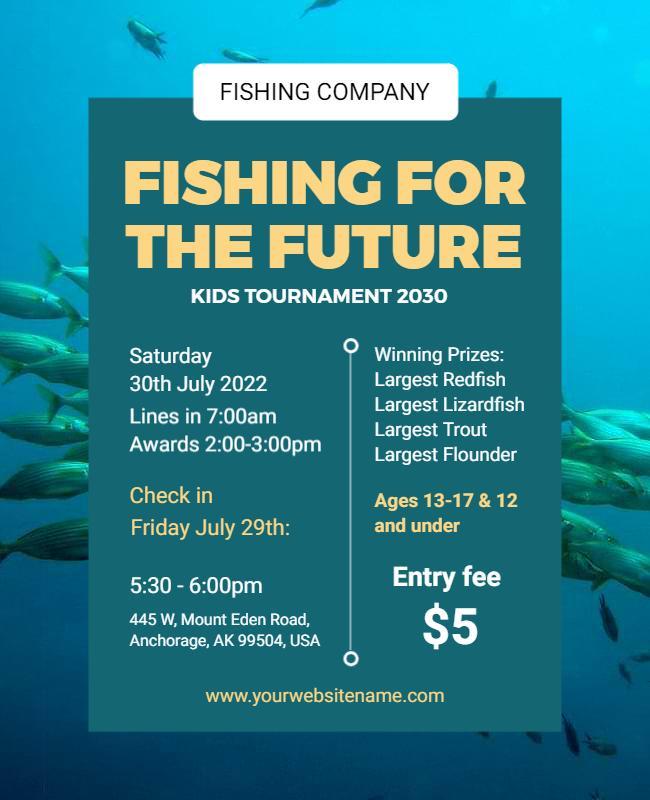 Kids Fishing Tournament Event Flyer Template