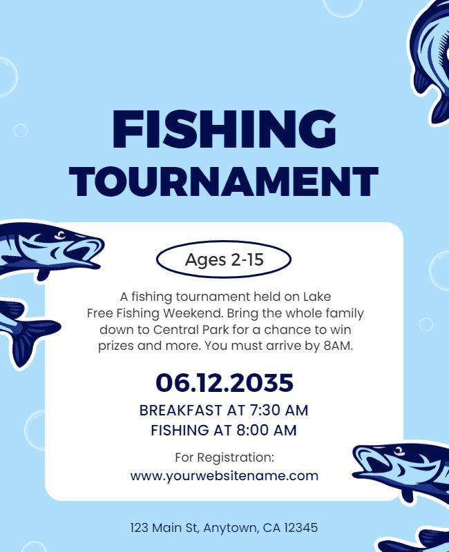 Playful Blue Sea-Fishing Tournament for Family Fun Flyer Template