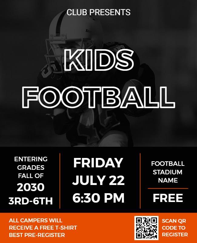 Kids Football Event Flyer Template