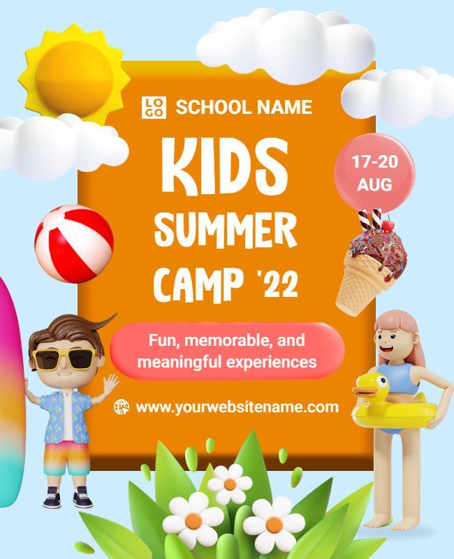 Kids Fun Summer Camp Event Flyer Template