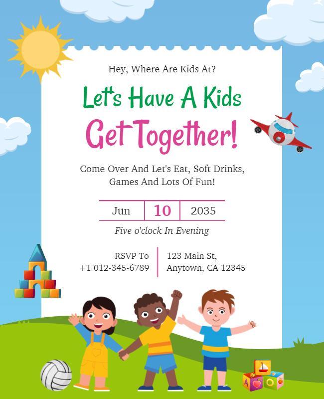 Kids Get Together Picnic Flyer Template