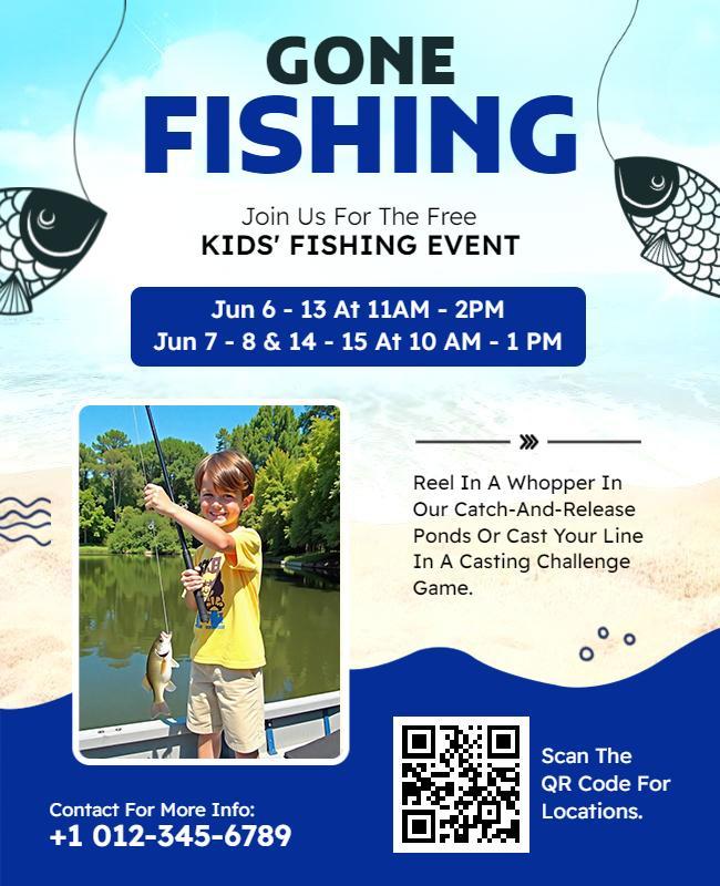 Kids Gone Fishing Event Flyer Template