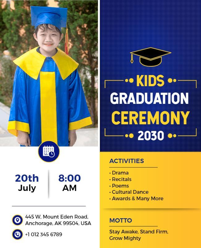 Kids Graduation Ceremony Event Flyer Template