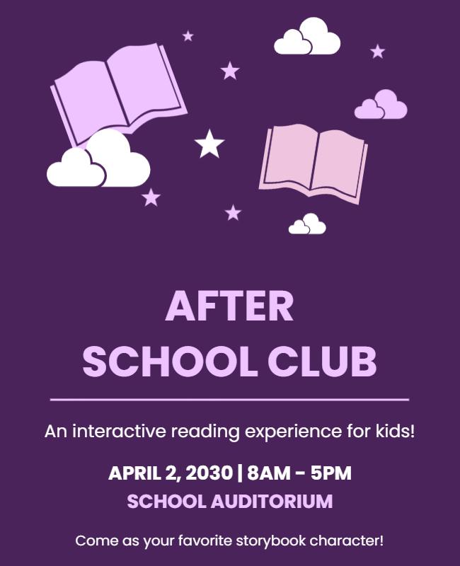 Kids Interactive Reading Club Flyer Template