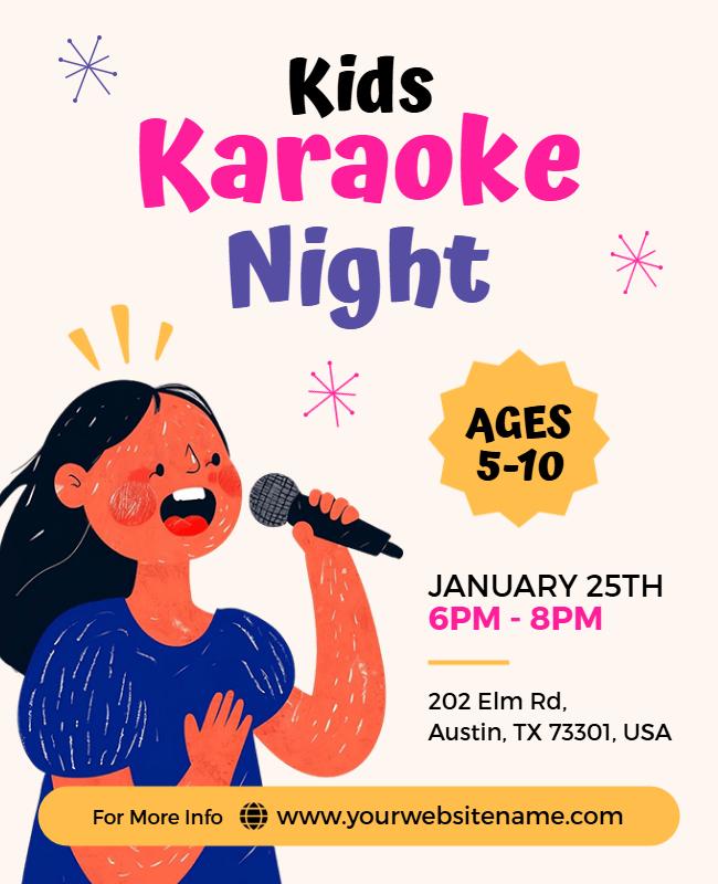 Kids Karaoke Night Event Flyer Template