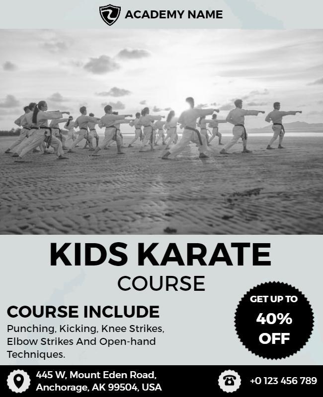 Kids Karate Training Course Flyer Template