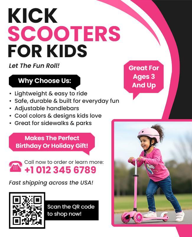 Kids Kick Scooter Promotional Flyer Template