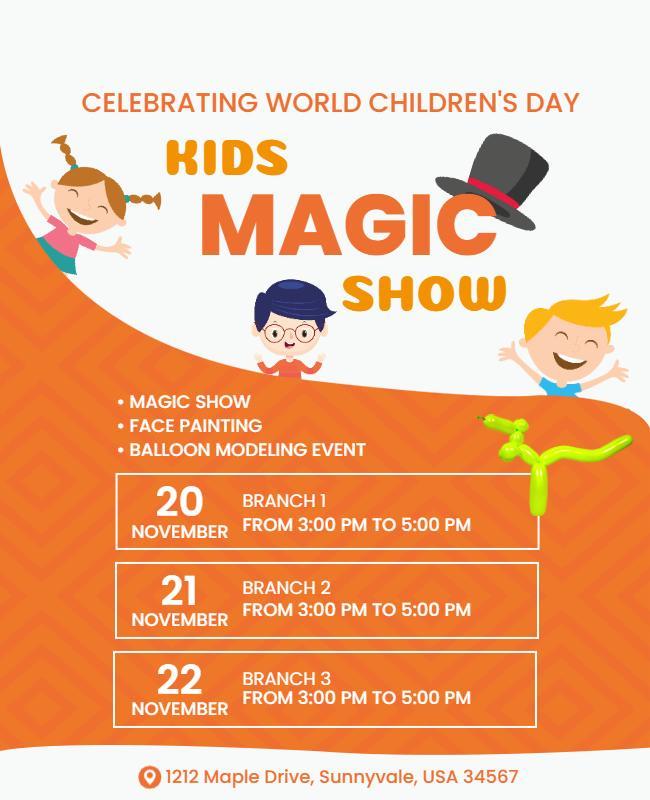 Kids Magic Show Event Flyer Template