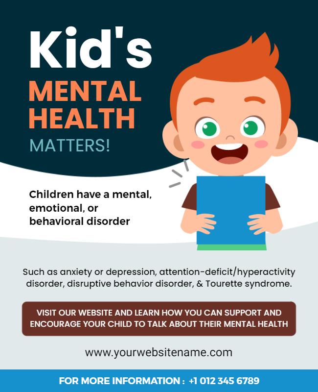 Kids Mental Health Awareness Flyer Template