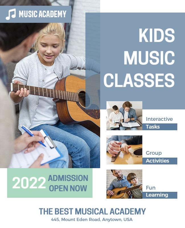 Kids Music Classes Enrollment Flyer Template