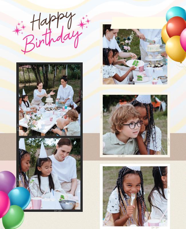 Kids Outdoor Birthday Celebration Flyer Template