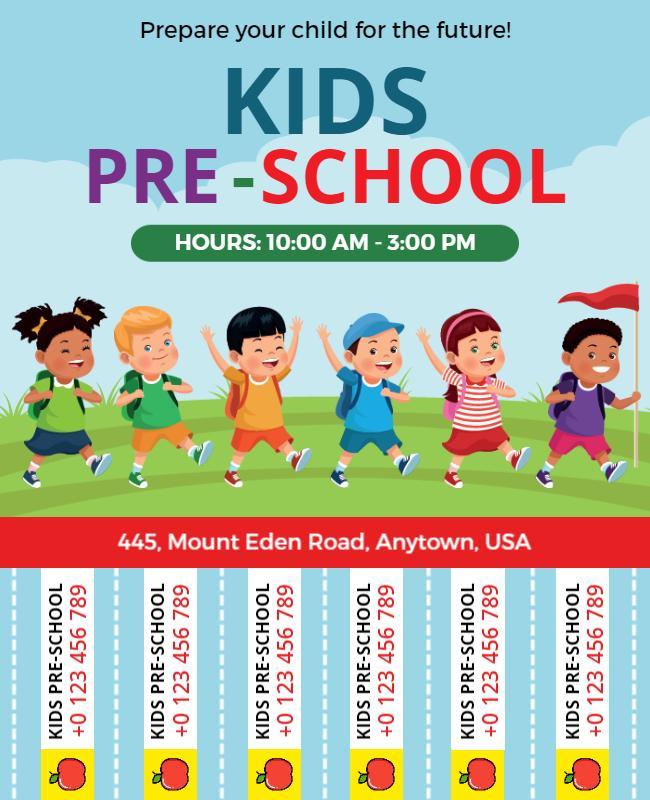 Kids Preschool Enrollment Flyer Template