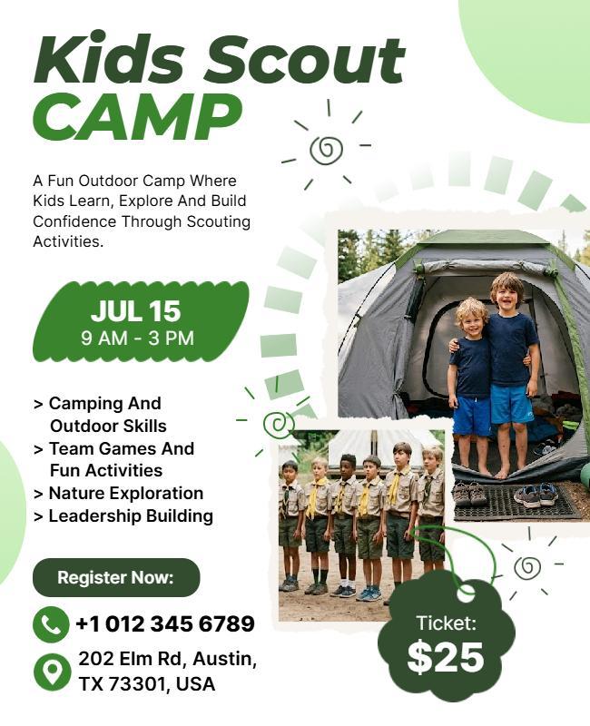 Kids Scout Camp Flyer Template