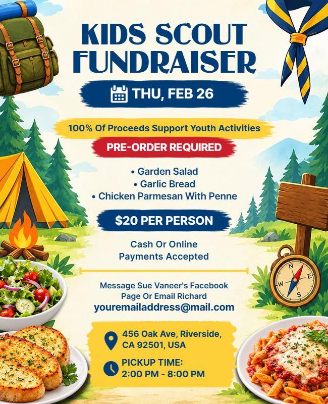 Kids Scout Fundraiser Event Flyer Template